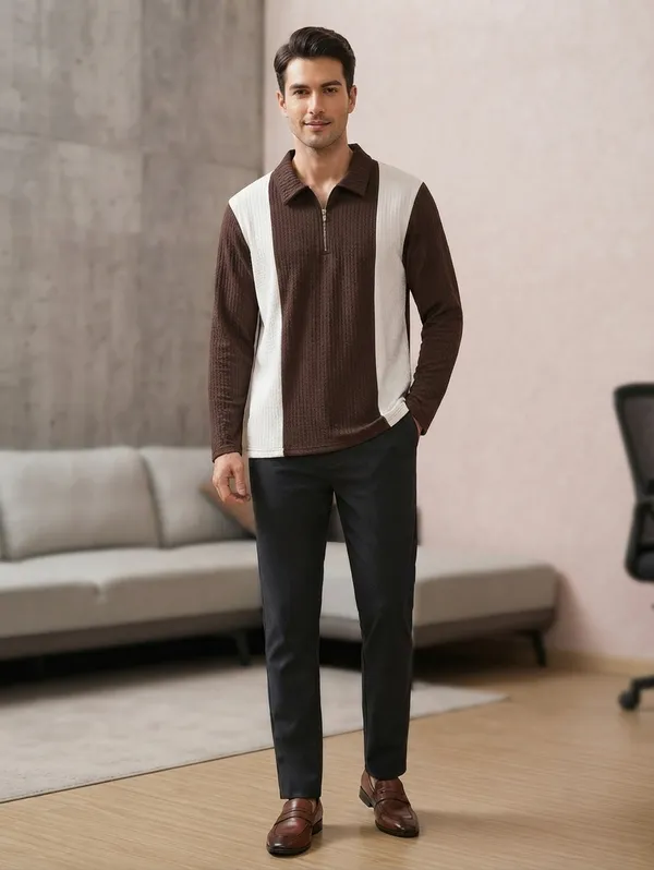 Karara_Cotton_Blend_Full_Sleeve_Half_Zipper_Tshirt