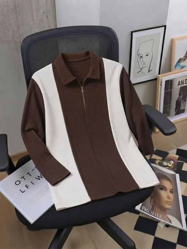 Karara_Cotton_Blend_Full_Sleeve_Half_Zipper_Tshirt