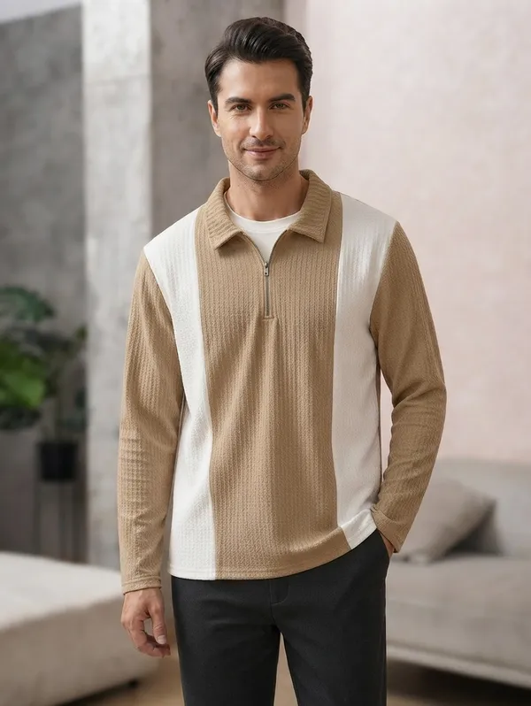 Karara_Cotton_Blend_Full_Sleeve_Half_Zipper_Tshirt