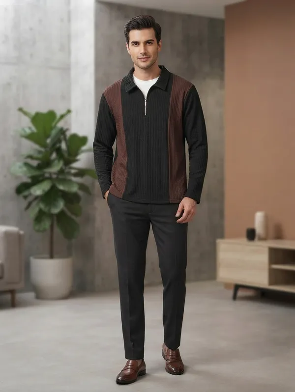 Karara_Cotton_Blend_Full_Sleeve_Half_Zipper_Tshirt