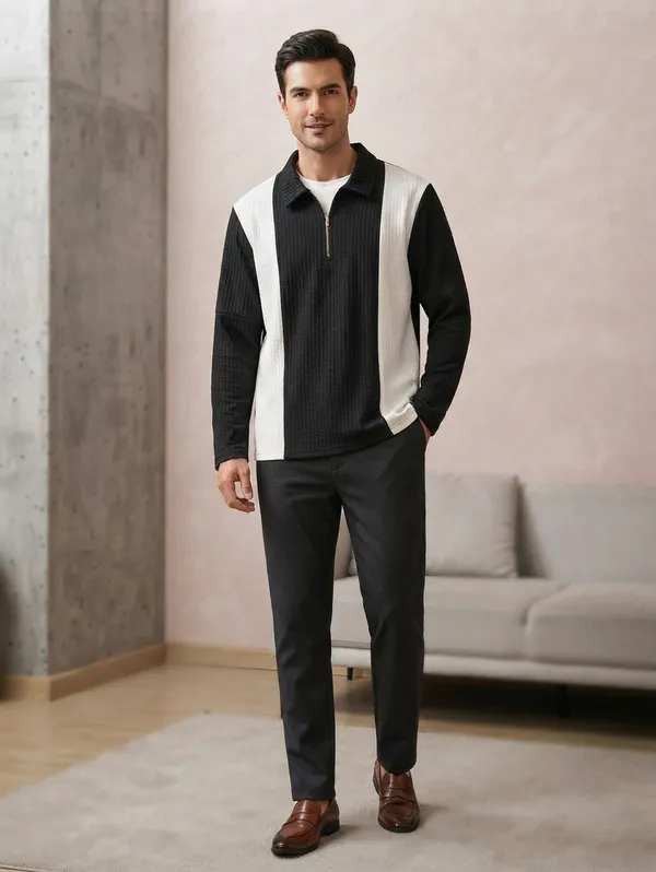 Karara_Cotton_Blend_Full_Sleeve_Half_Zipper_Tshirt