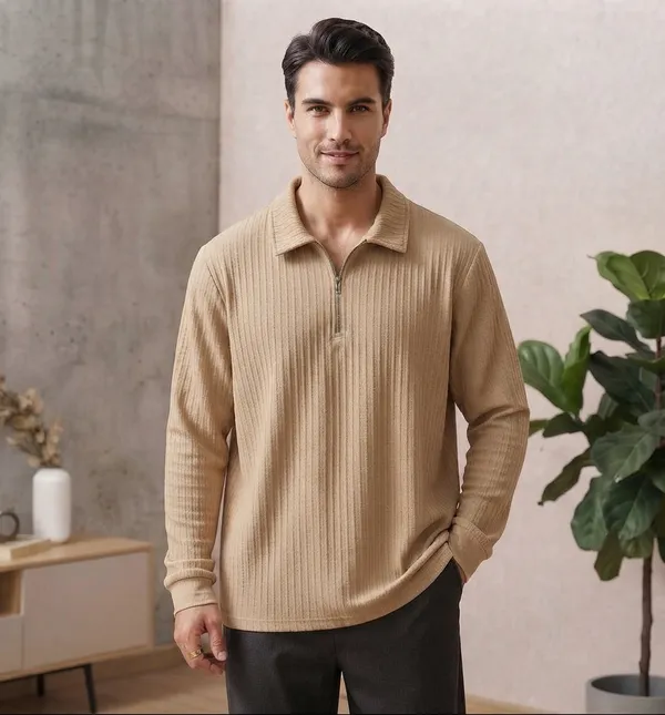 Karara_Cotton_Blend_Full_Sleeve_Half_Zipper_Tshirt