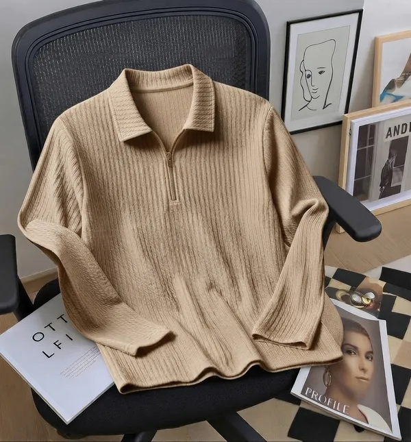 Karara_Cotton_Blend_Full_Sleeve_Half_Zipper_Tshirt