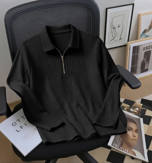 Karara_Cotton_Blend_Full_Sleeve_Half_Zipper_Tshirt