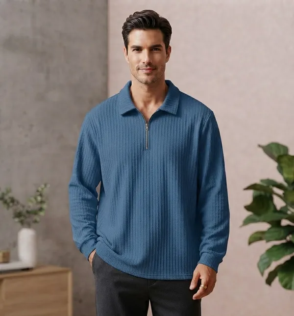 Karara_Cotton_Blend_Full_Sleeve_Half_Zipper_Tshirt