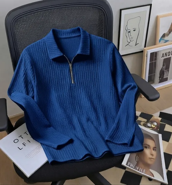 Karara_Cotton_Blend_Full_Sleeve_Half_Zipper_Tshirt