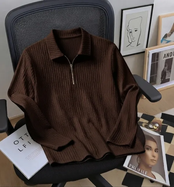 Karara_Cotton_Blend_Full_Sleeve_Half_Zipper_Tshirt