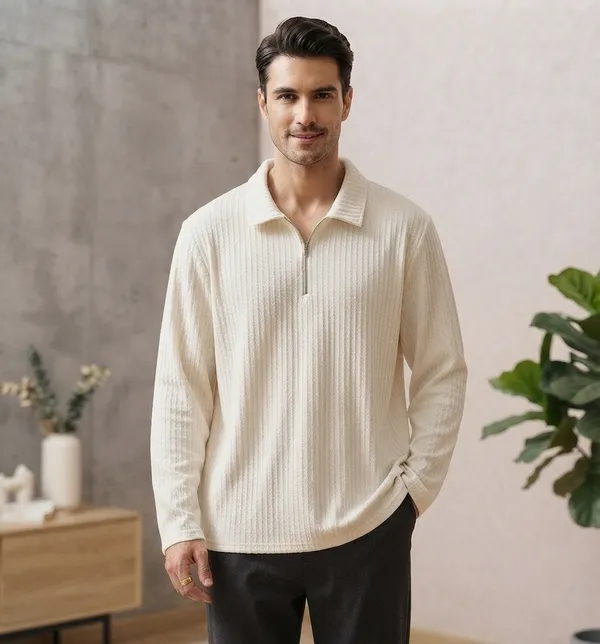 Karara_Cotton_Blend_Full_Sleeve_Half_Zipper_Tshirt