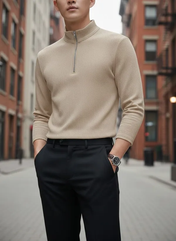 Beige_Premium_And_Elegant_Polyester_T-Shirt_For_Men_Pack_Of_2