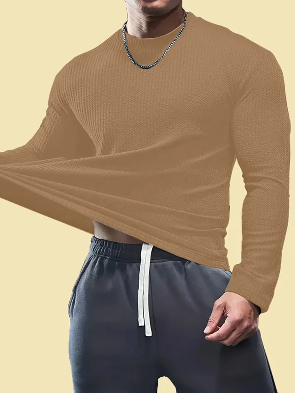 Beige_Premium_And_Elegant_Polyester_T-Shirt_For_Men_Pack_Of_2