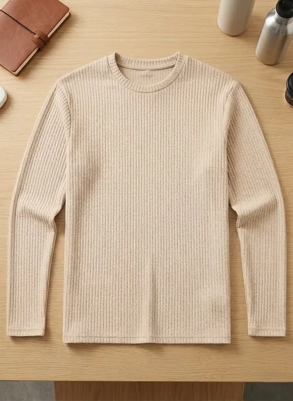 Beige_Premium_And_Elegant_Polyester_T-Shirt_For_Men_Pack_Of_2