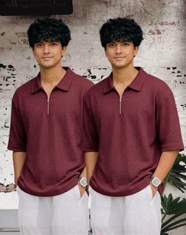 Wine_Premium_And_Elegant_Polyester_T-Shirt_For_Men_Pack_Of_2