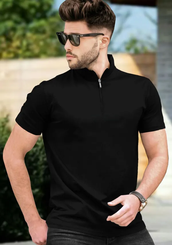 Black_Premium_And_Elegant_Polyester_T-Shirt_For_Men
