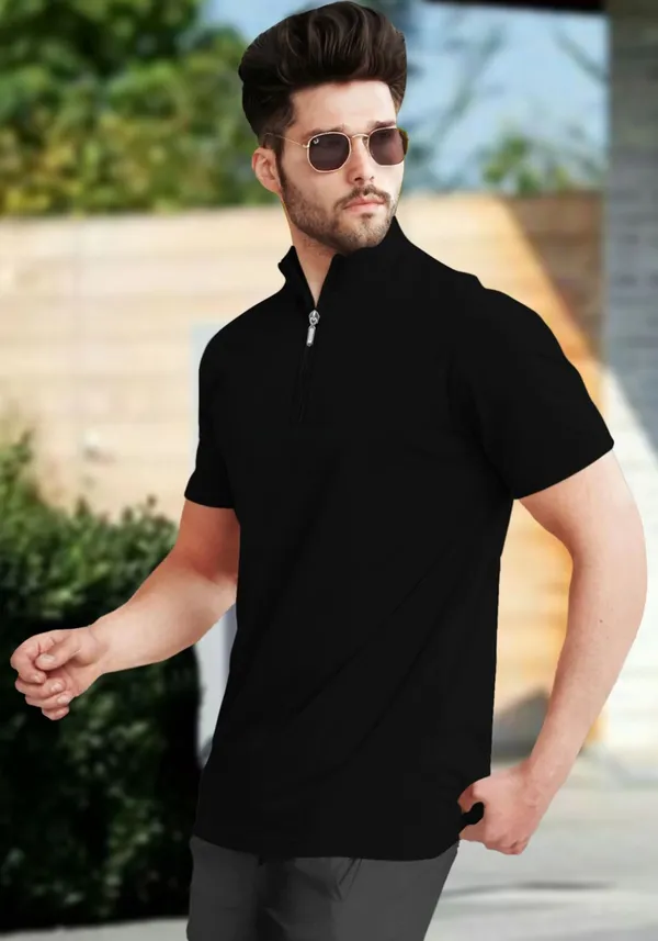 Black_Premium_And_Elegant_Polyester_T-Shirt_For_Men