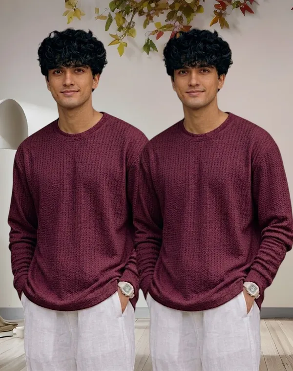 Wine_Premium_And_Elegant_Polyester_T-Shirt_For_Men_Pack_Of_2
