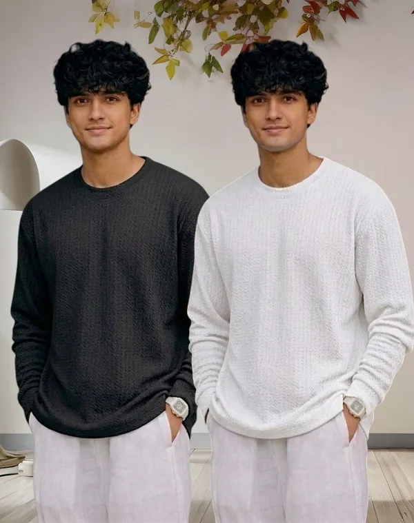 Black_And_White_Premium_And_Elegant_Polyester_T-Shirt_For_Men_Pack_Of_2