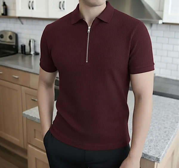 Wine_Premium_And_Elegant_Polyester_T-Shirt_For_Men