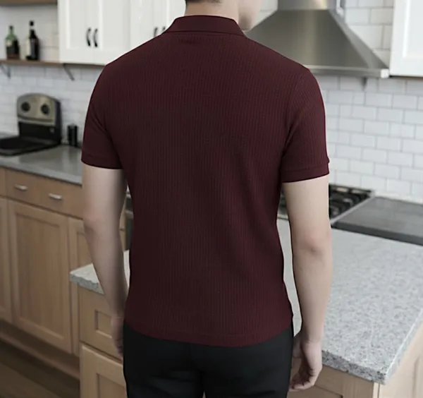 Wine_Premium_And_Elegant_Polyester_T-Shirt_For_Men
