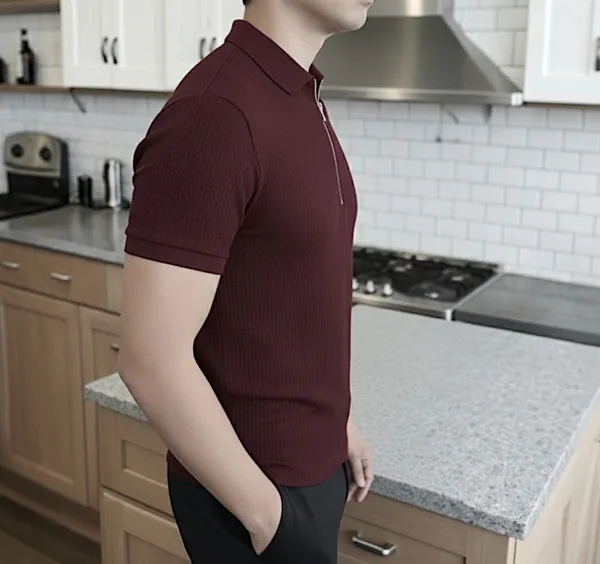 Wine_Premium_And_Elegant_Polyester_T-Shirt_For_Men