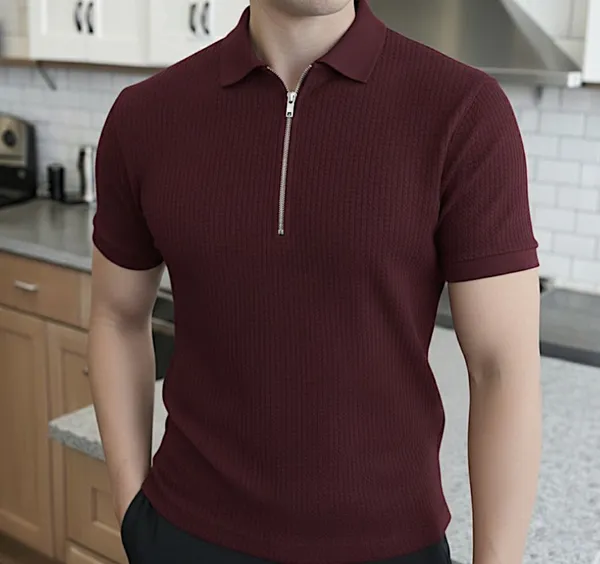 Wine_Premium_And_Elegant_Polyester_T-Shirt_For_Men