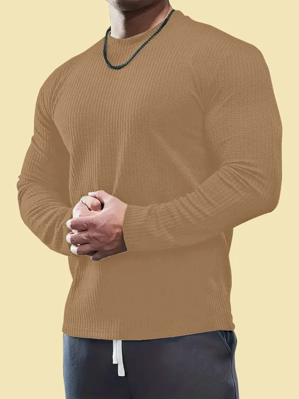 Beige_Premium_And_Elegant_Polyester_T-Shirt_For_Men_Pack_Of_2