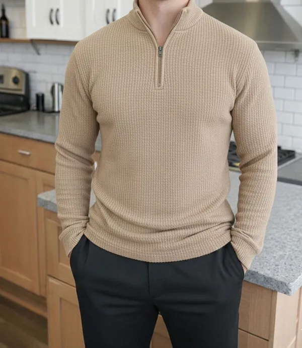 Beige_Premium_And_Elegant_Polyester_T-Shirt_For_Men