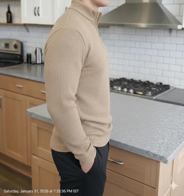 Beige_Premium_And_Elegant_Polyester_T-Shirt_For_Men
