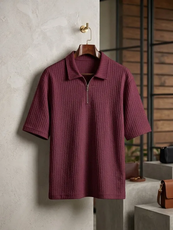 Wine_Premium_And_Elegant_Polyester_T-Shirt_For_Men