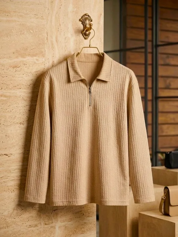 Beige_Premium_And_Elegant_Polyester_T-Shirt_For_Men_Pack_Of_2