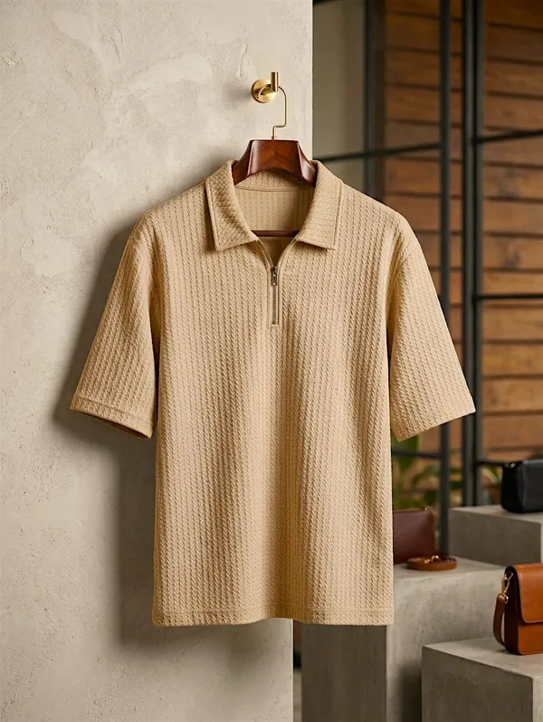 Beige_Premium_And_Elegant_Polyester_T-Shirt_For_Men_Pack_Of_2