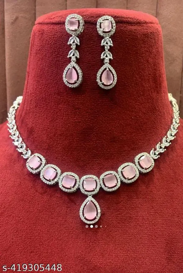 Women_S_Stone_Work_Silver_Neckless_Set