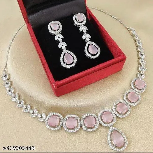 Women_S_Stone_Work_Silver_Neckless_Set
