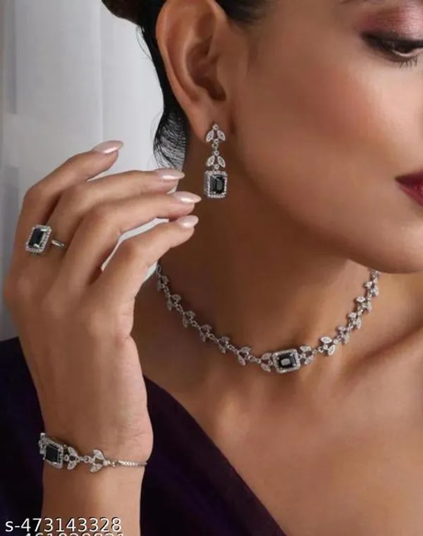 Women_S_Princess_Unique_Jewellery_Sets_Combo_Ring_And_Barclet_And_Neckless_With_Earrings