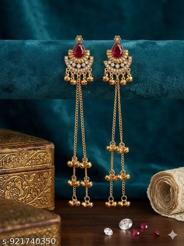 Colourfull_Fancy_Earrings_Studs_Kashmiri_Earring_Gold