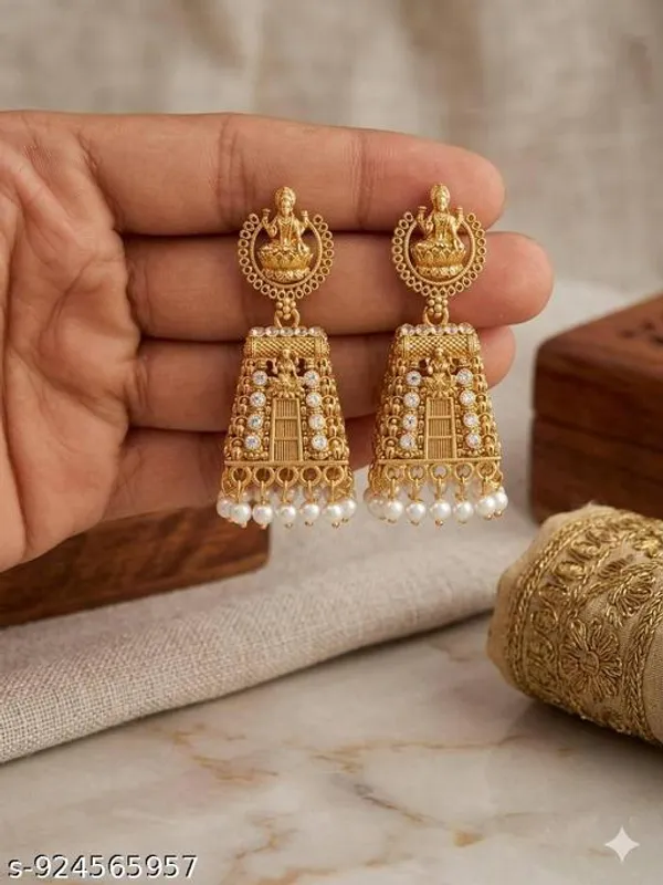 Colourfull_Fancy_Earrings_Studs_Kashmiri_Earring_Gold