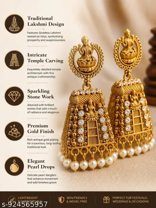 Colourfull_Fancy_Earrings_Studs_Kashmiri_Earring_Gold