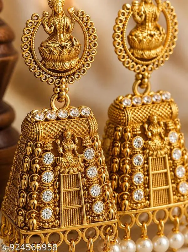 Colourfull_Fancy_Earrings_Studs_Kashmiri_Earring_Gold