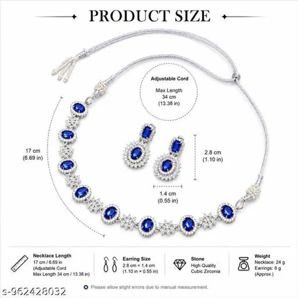 New_Twinkling_Chunky_Jewellery_Set_And_Earring_Silver_Plating