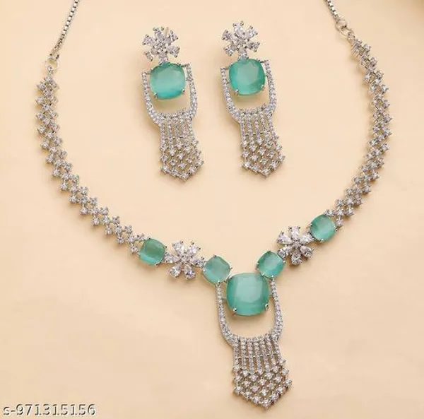 New_Twinkling_Chunky_Jewellery_Set_And_Earring_Silver_Plating