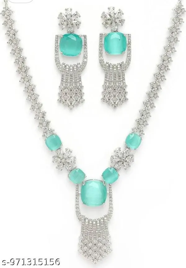 New_Twinkling_Chunky_Jewellery_Set_And_Earring_Silver_Plating