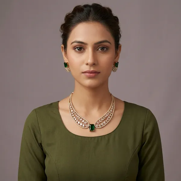 Bridal_Mehandi_Polish_Necklace_With_Matching_Earrings_Ad_Stones_Mehandi_Polish
