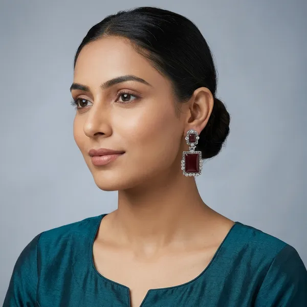 Stylish_Ethnic_Oxidised_Earrings_With_Pearl_Floral_Motifs