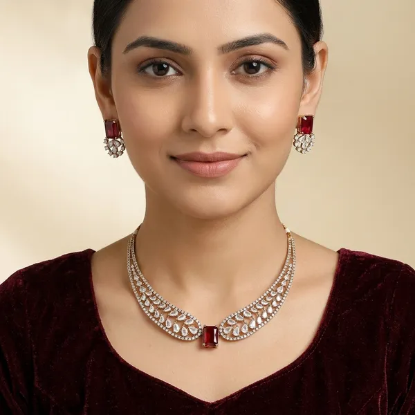 Bridal_Mehandi_Polish_Necklace_With_Matching_Earrings_Ad_Stones_Mehandi_Polish