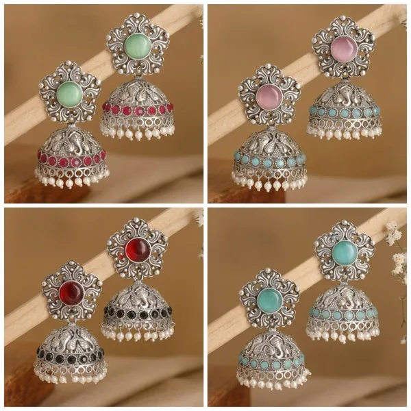 Stylish_Kundan_Pearl_Wedding_Earring_4_Pcs_Combo