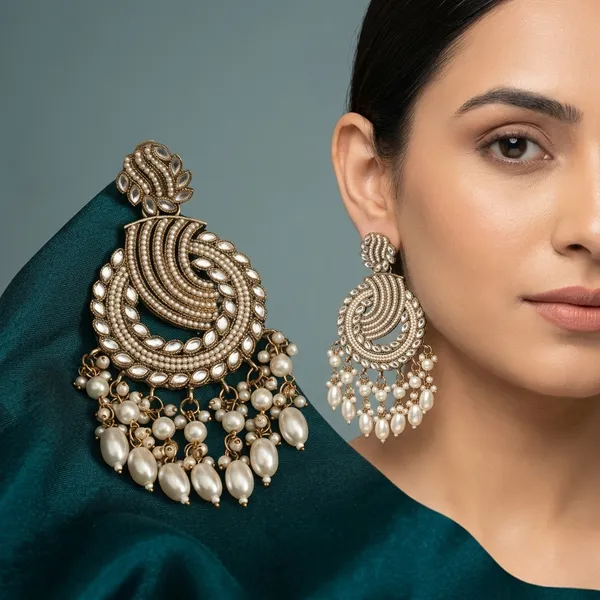 Stylish_Kundan_Pearl_Wedding_Earring