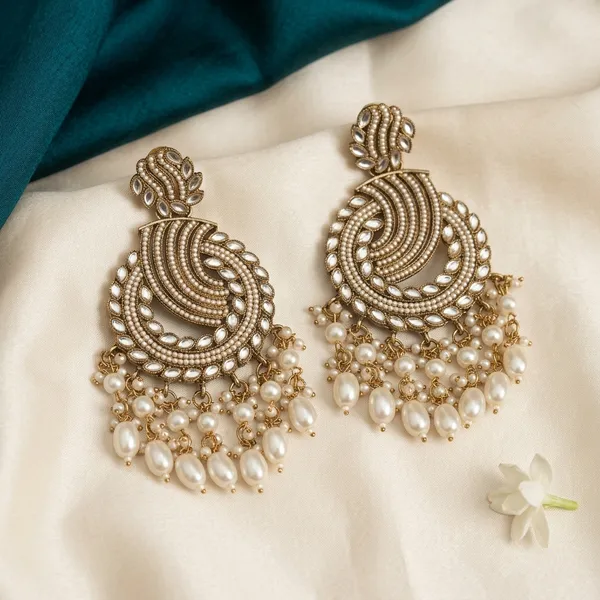 Stylish_Kundan_Pearl_Wedding_Earring