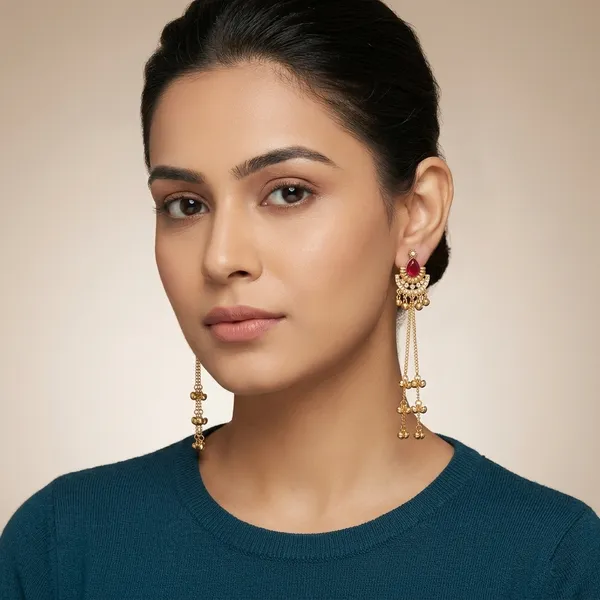 Colourfull_Fancy_Earrings_Studs_Kashmiri_Earring_Gold