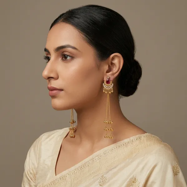 Colourfull_Fancy_Earrings_Studs_Kashmiri_Earring_Gold