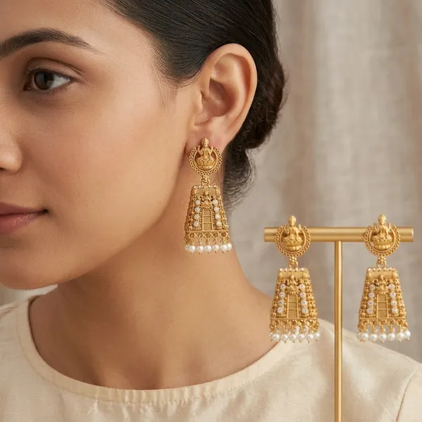 Colourfull_Fancy_Earrings_Studs_Kashmiri_Earring_Gold