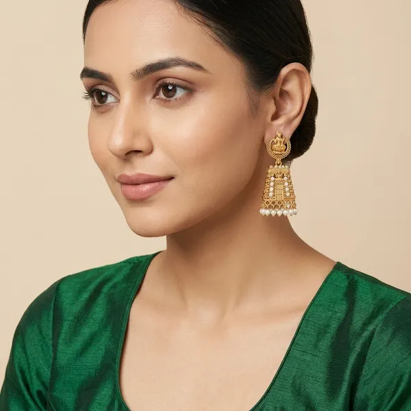 Colourfull_Fancy_Earrings_Studs_Kashmiri_Earring_Gold